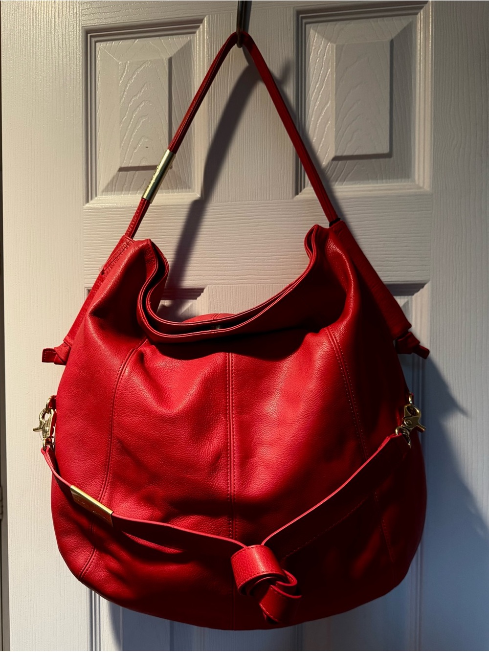 NWT Foley and Corinna Cherry Red Leather Southside Hobo Bag